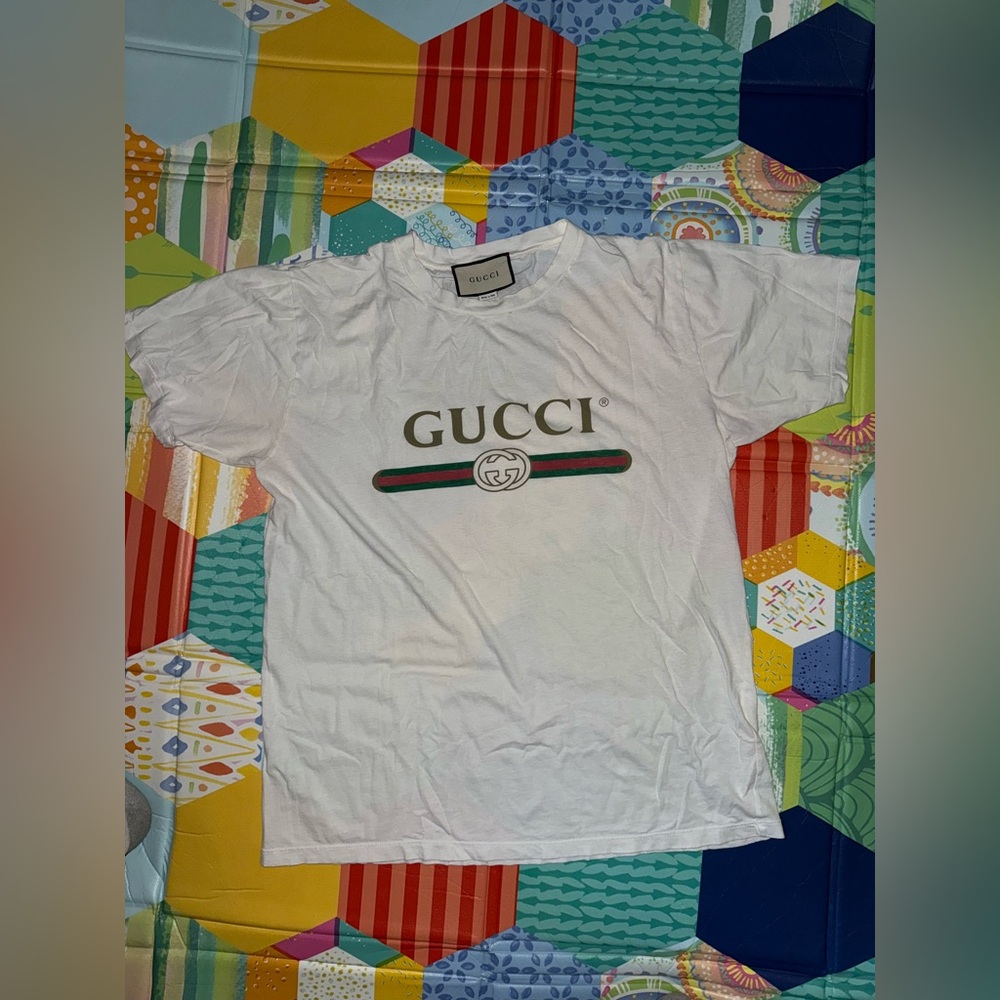 Gucci White Tee with Iconic Logo